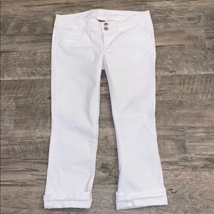 American Eagle White Artist Stretch Capri Pants 4